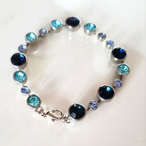 Topaz Light Dark Large Small Gemstones Silver Bracelet Stunning Piece Luxury